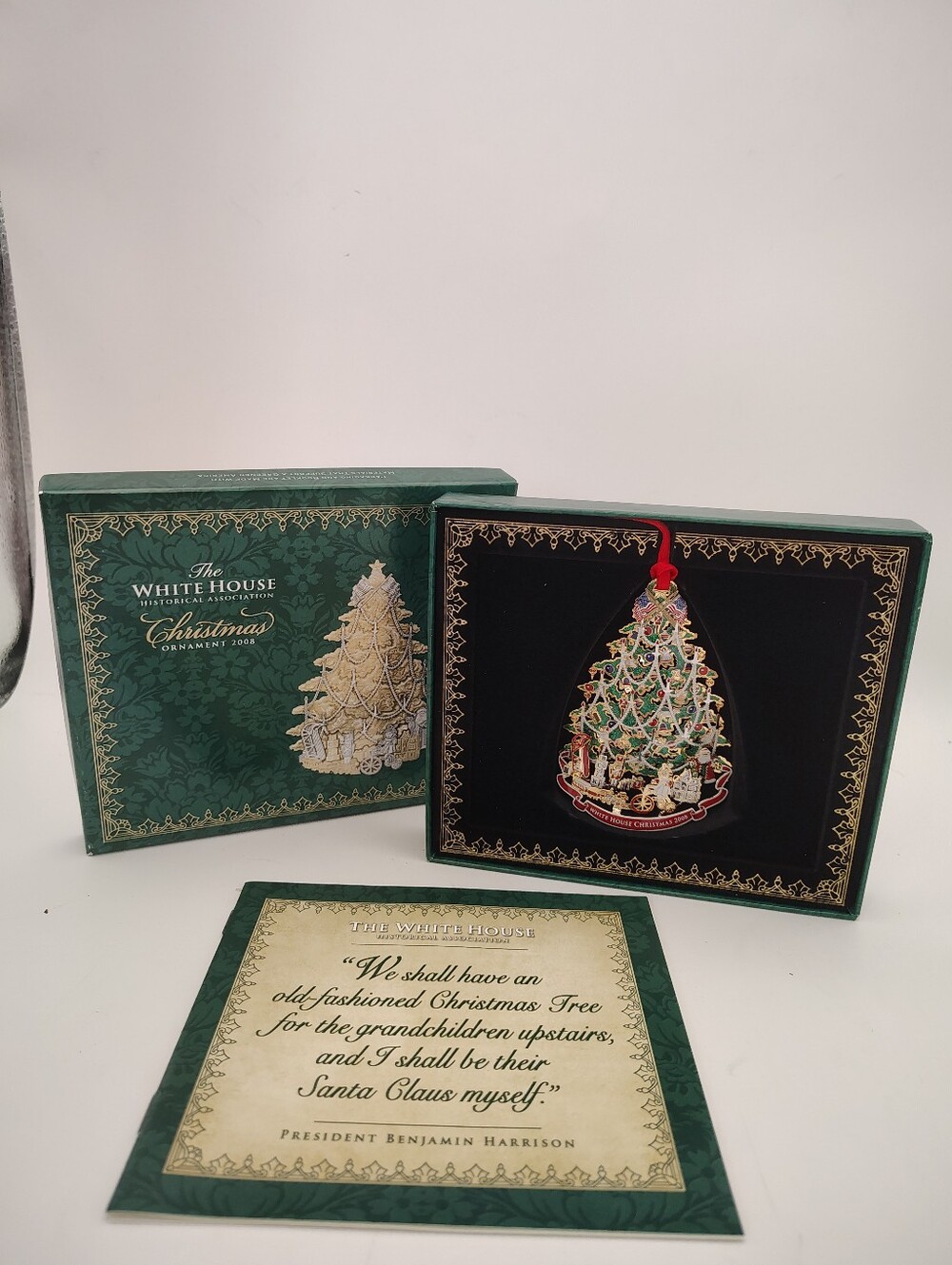 2008 White House Historical Association Christmas Ornament Benjamin Harrison Box